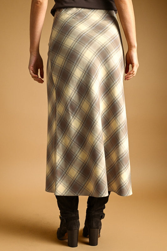 Plaid Stretch Maxi Skirt