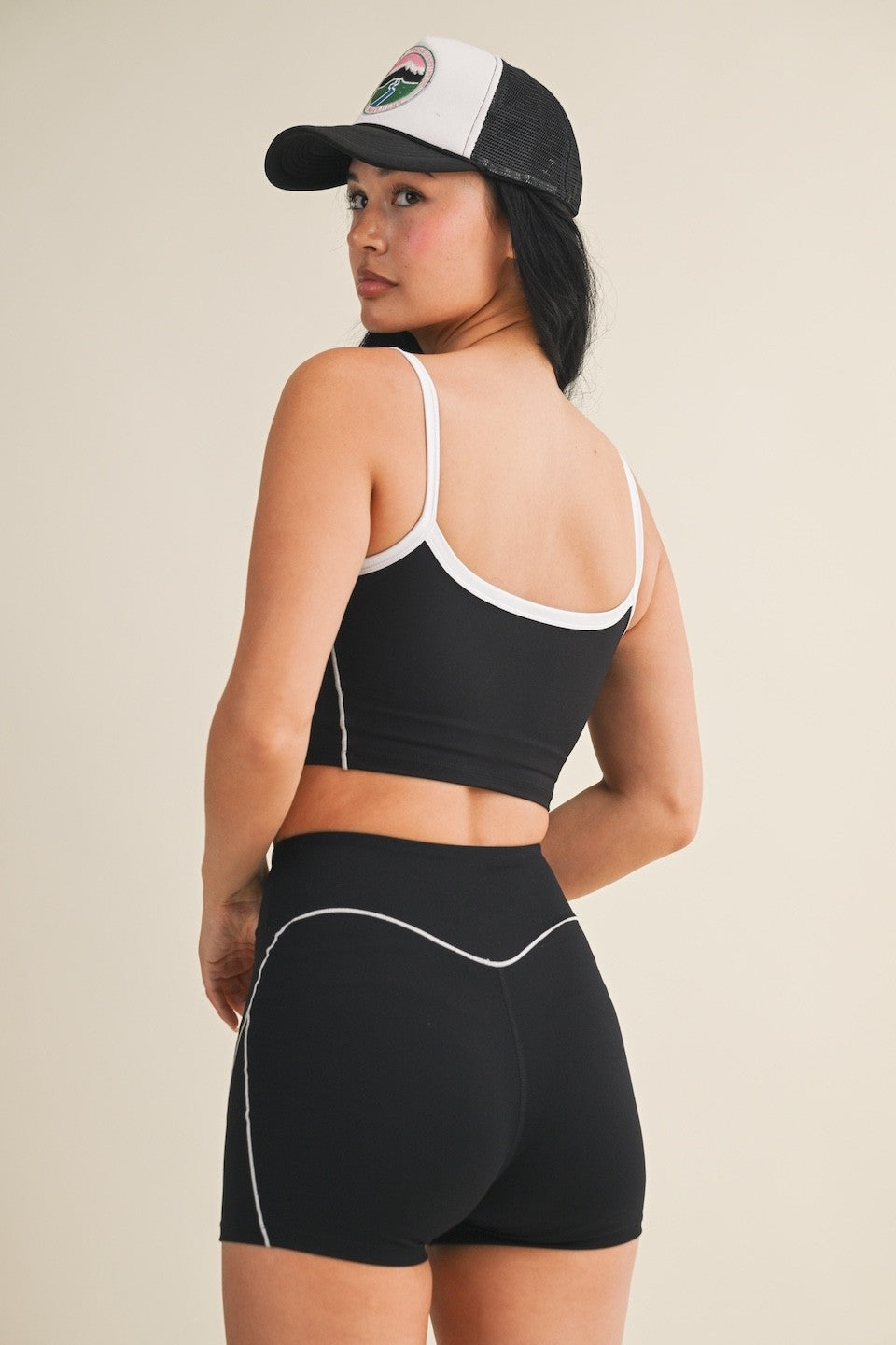 Contrast Contour Crop Sports Bra Top (Matching Set with High Rise Active Countour Leggings)