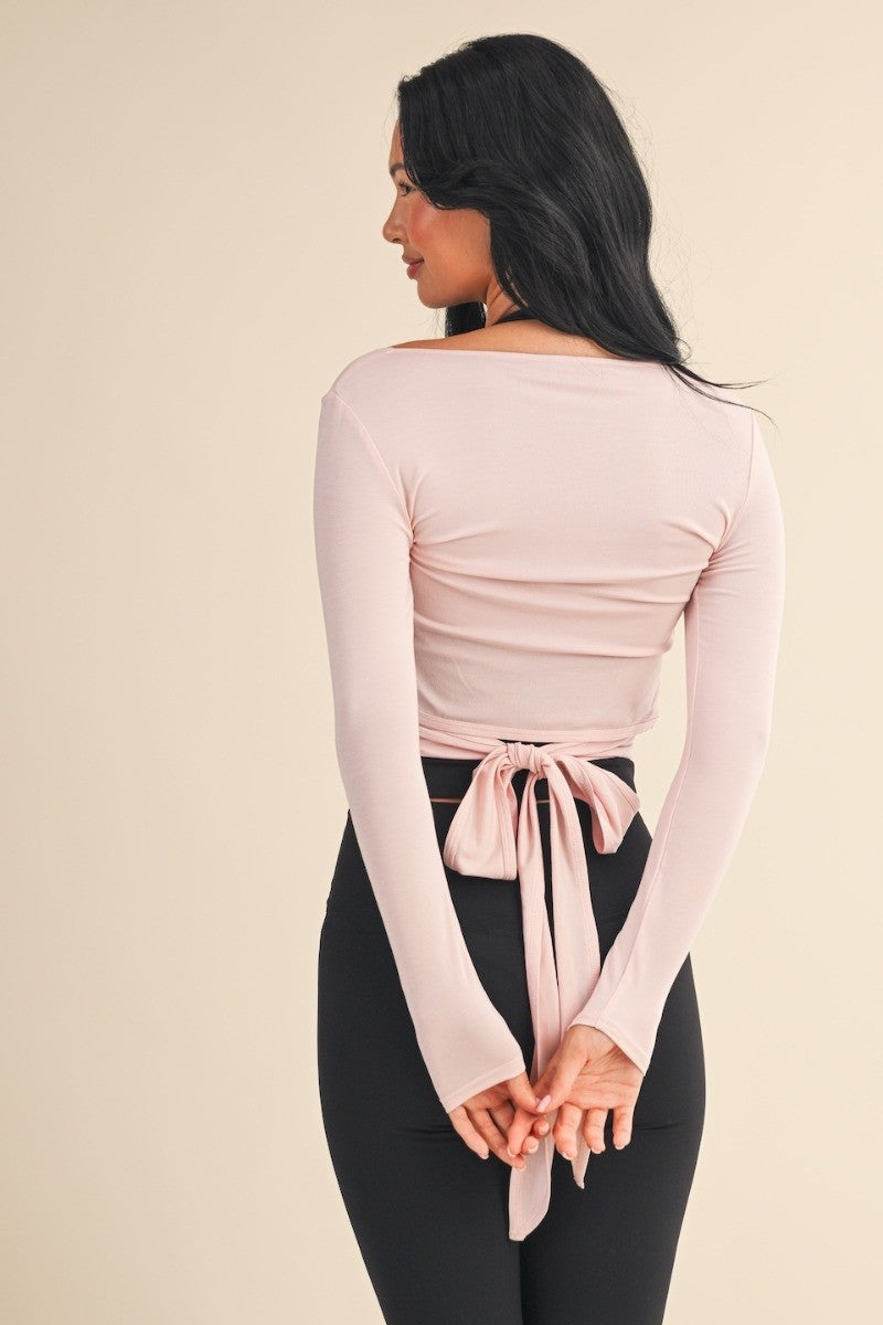 Ballet Core Long Sleeve V-Neck Wrap Top