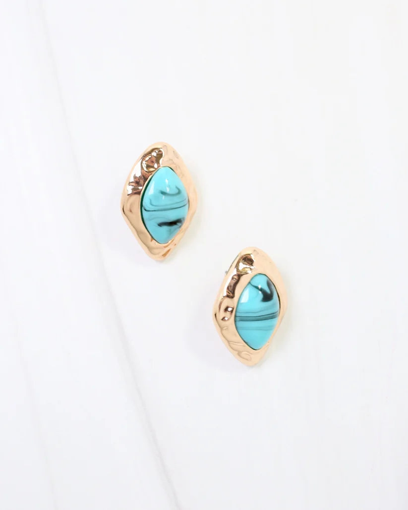 Madrid Hammered Gold Trim Earring