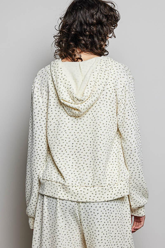 Ditsy Floral Button-Front Bomber Jacket