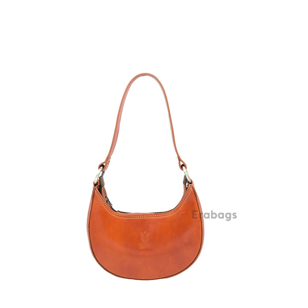 Italian Leather Crescent Shoulder Bag