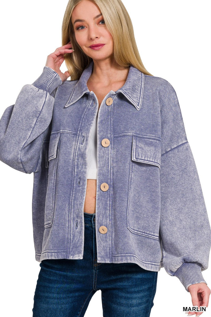 Fleece Cropped Shacket