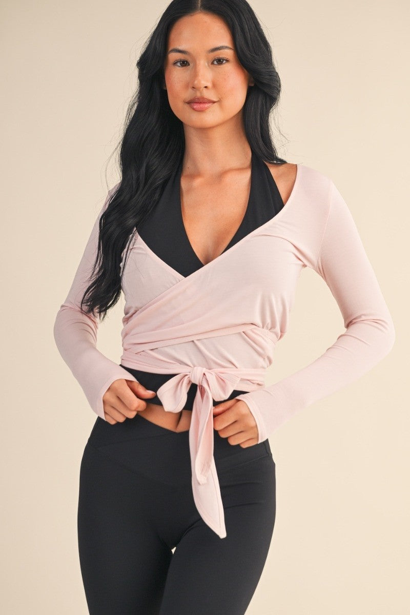 Ballet Core Long Sleeve V-Neck Wrap Top