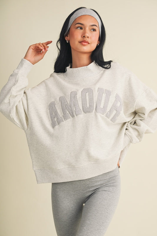 Amour Oversized Mock Neck Sweatshirt