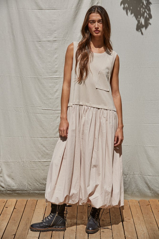 Pomme Drop Waist Bubble Hem Dress
