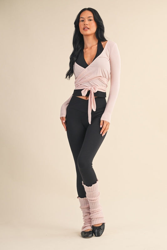 Ballet Core Long Sleeve V-Neck Wrap Top