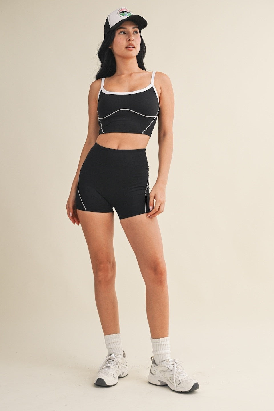 Contrast Contour Crop Sports Bra Top (Matching Set with High Rise Active Countour Leggings)