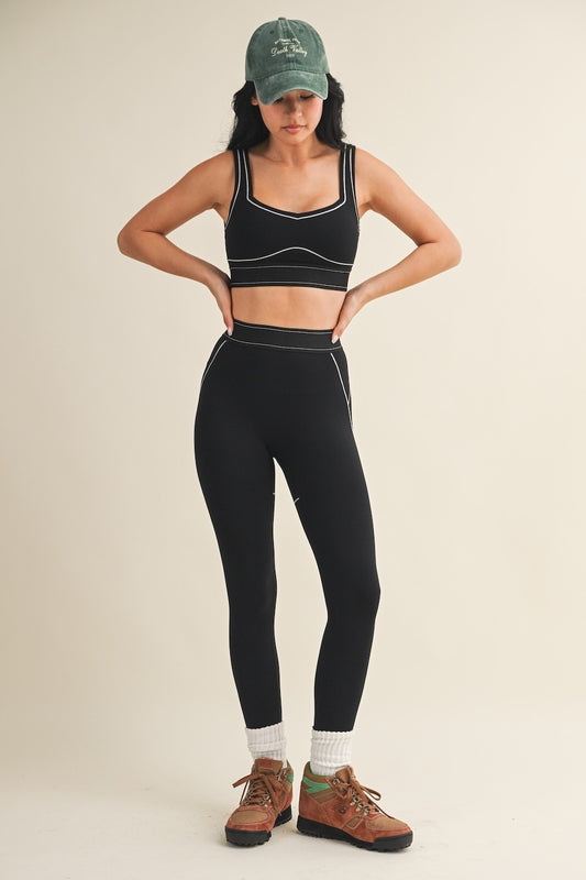 High Rise Active Contour Leggings (Matching Set w/ Active Contrast Contour Sports Bra)