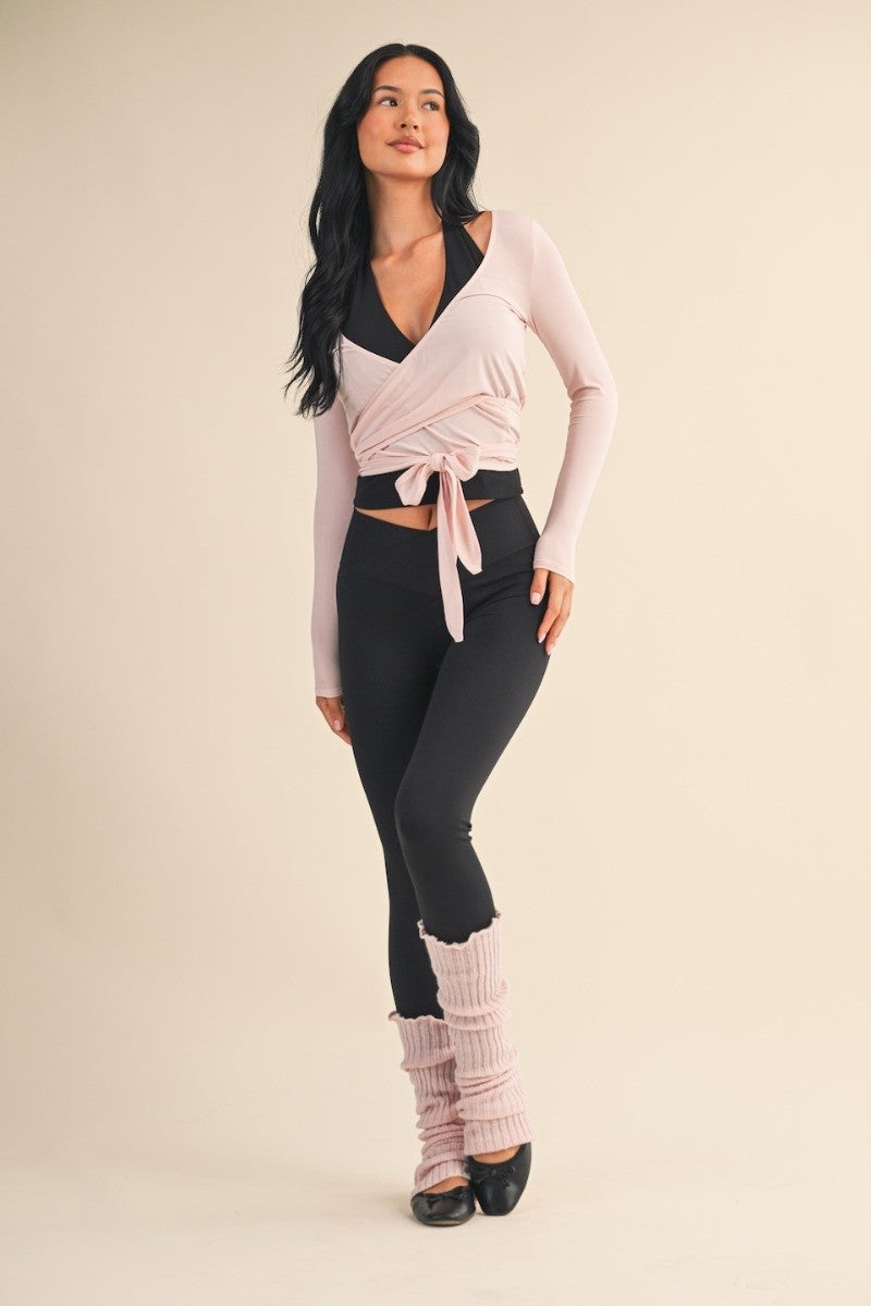 Ballet Core Long Sleeve V-Neck Wrap Top