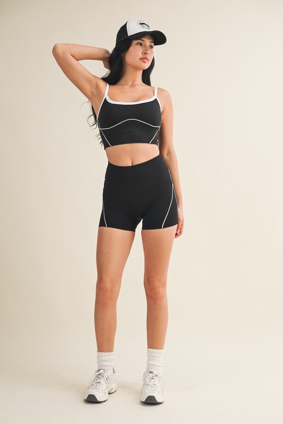 Contrast Contour Crop Sports Bra Top (Matching Set with High Rise Active Countour Leggings)