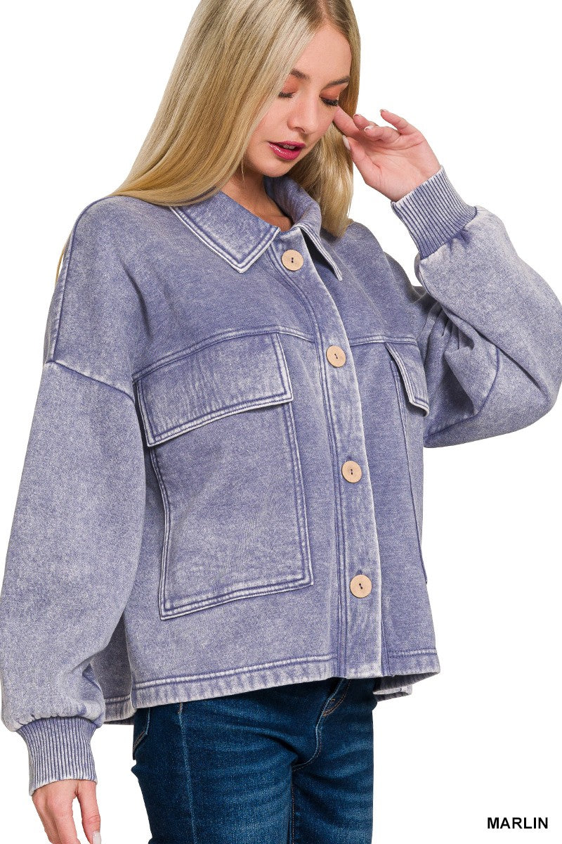 Fleece Cropped Shacket