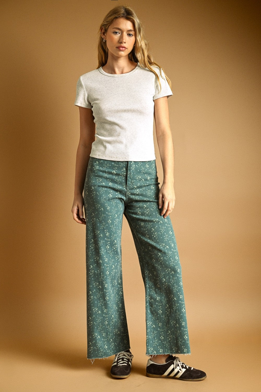 Floral Print Stretched Pants