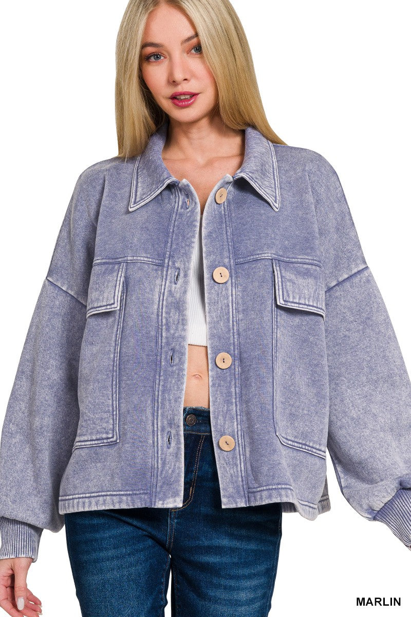 Fleece Cropped Shacket