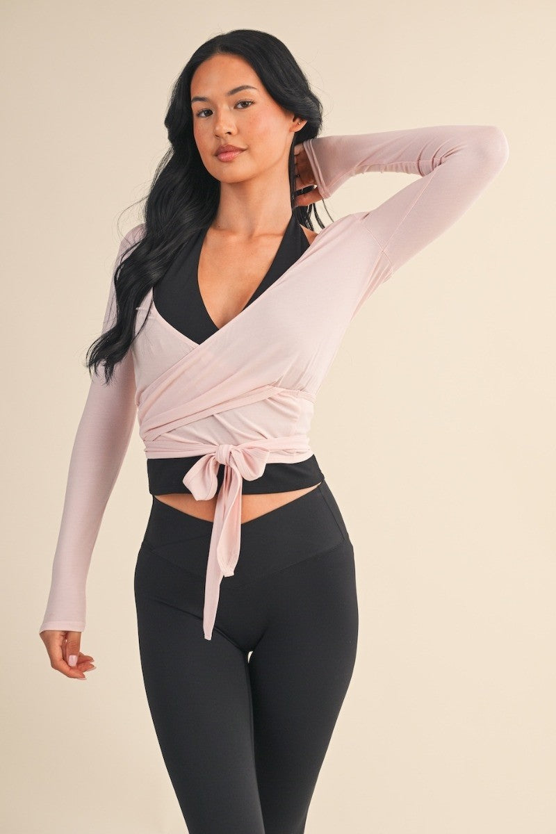 Ballet Core Long Sleeve V-Neck Wrap Top