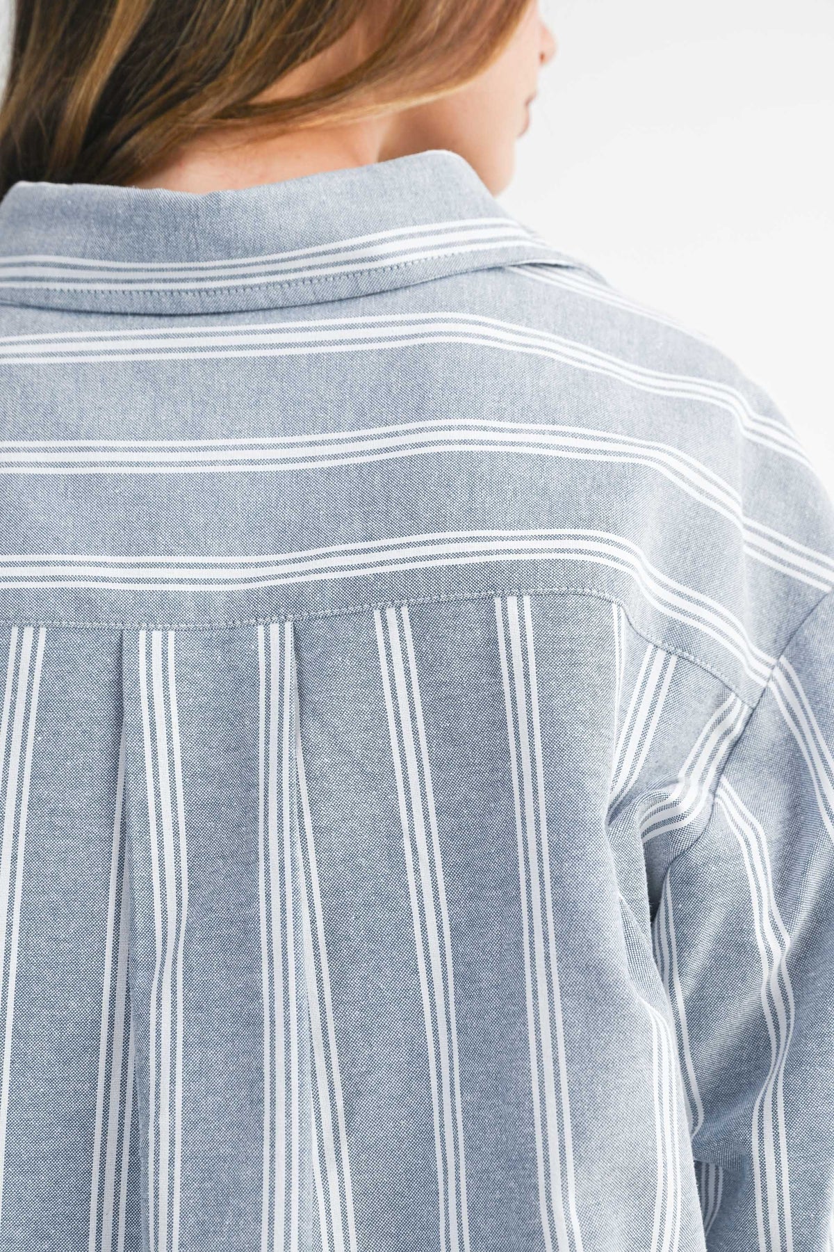 Pin Stripe Button Down Shorts Set