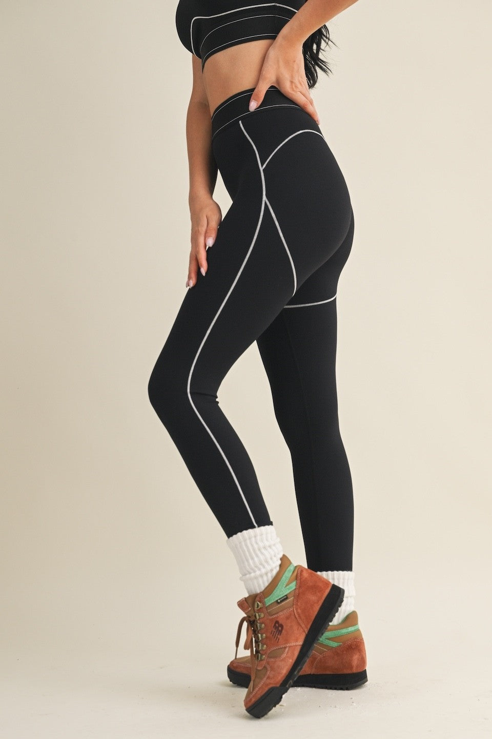 High Rise Active Contour Leggings (Matching Set w/ Active Contrast Contour Sports Bra)