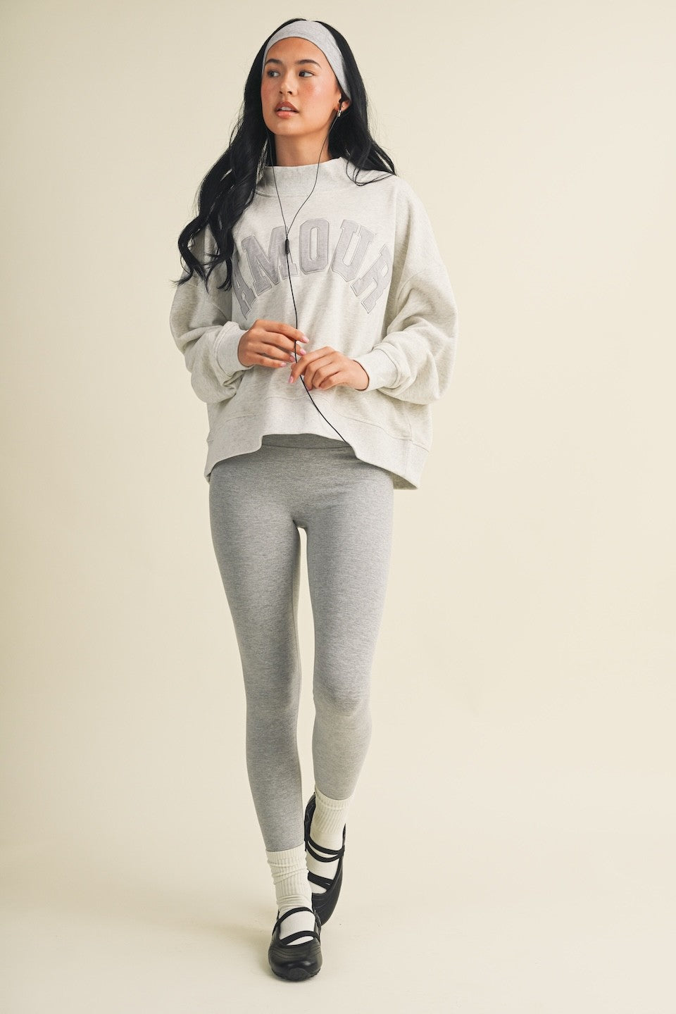 Amour Oversized Mock Neck Sweatshirt