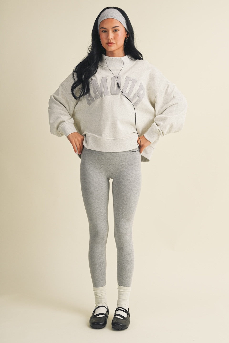Amour Oversized Mock Neck Sweatshirt