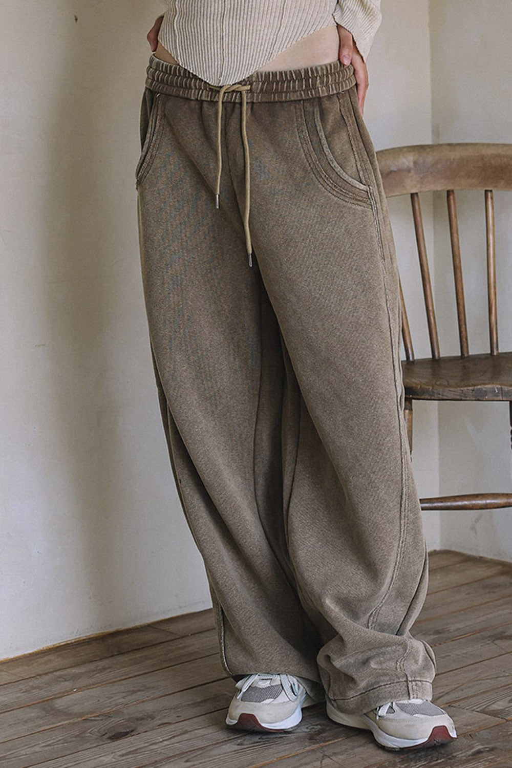 Washed Wide Leg Lounge Pants
