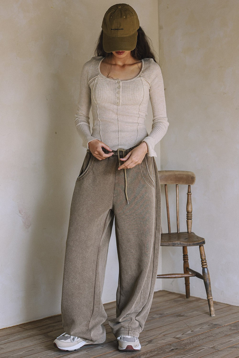 Washed Wide Leg Lounge Pants