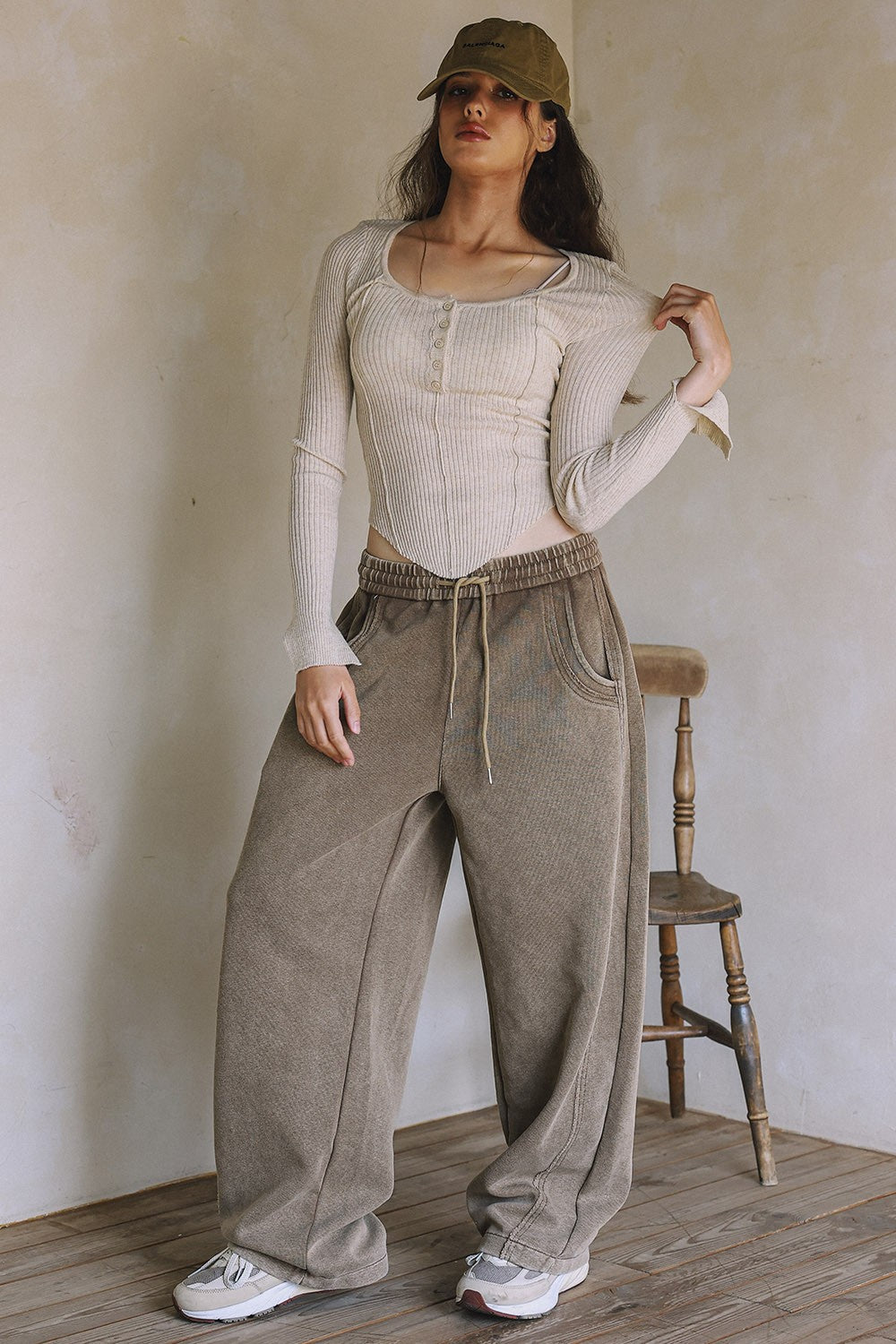 Washed Wide Leg Lounge Pants