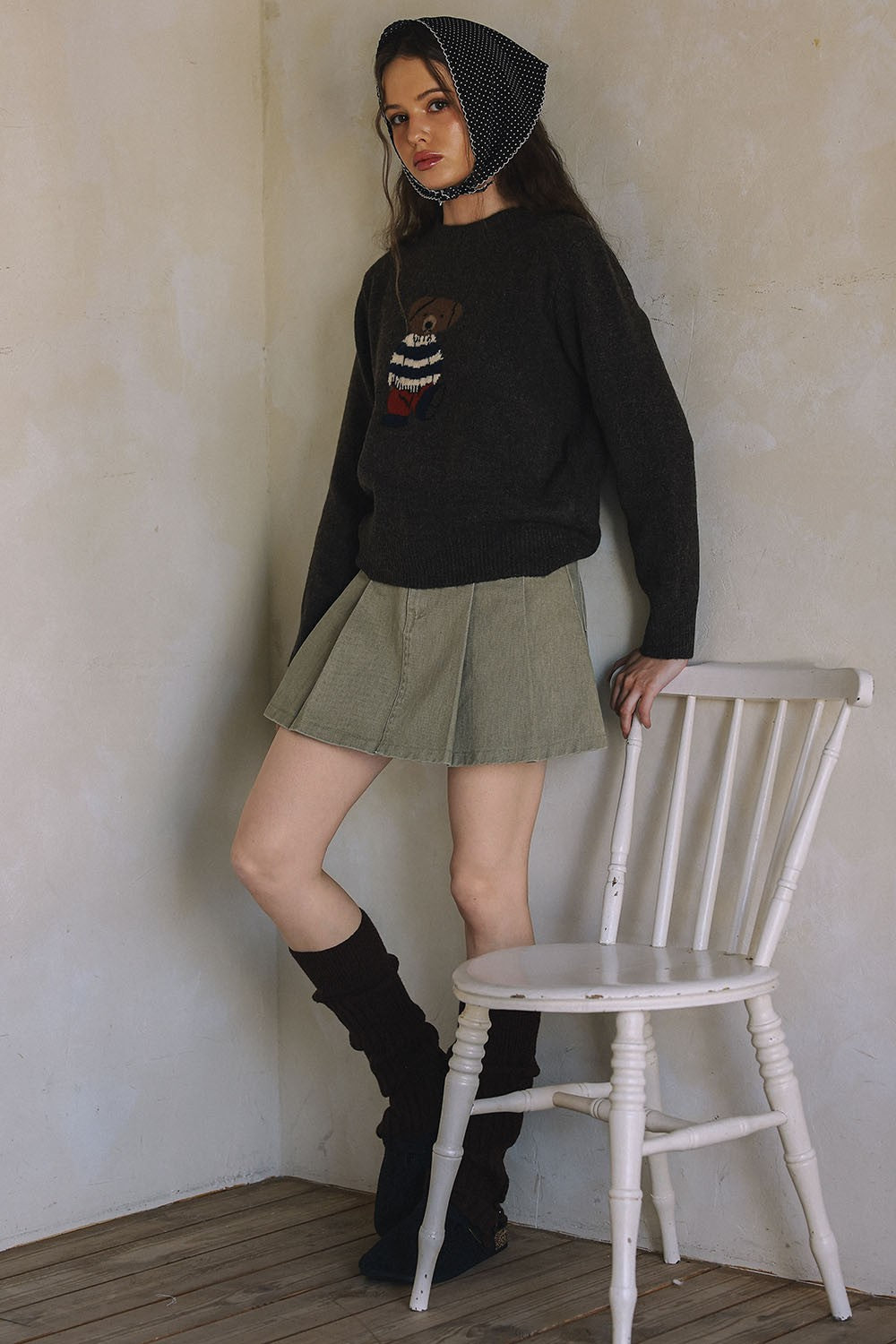 Washed Twill Mini Skort