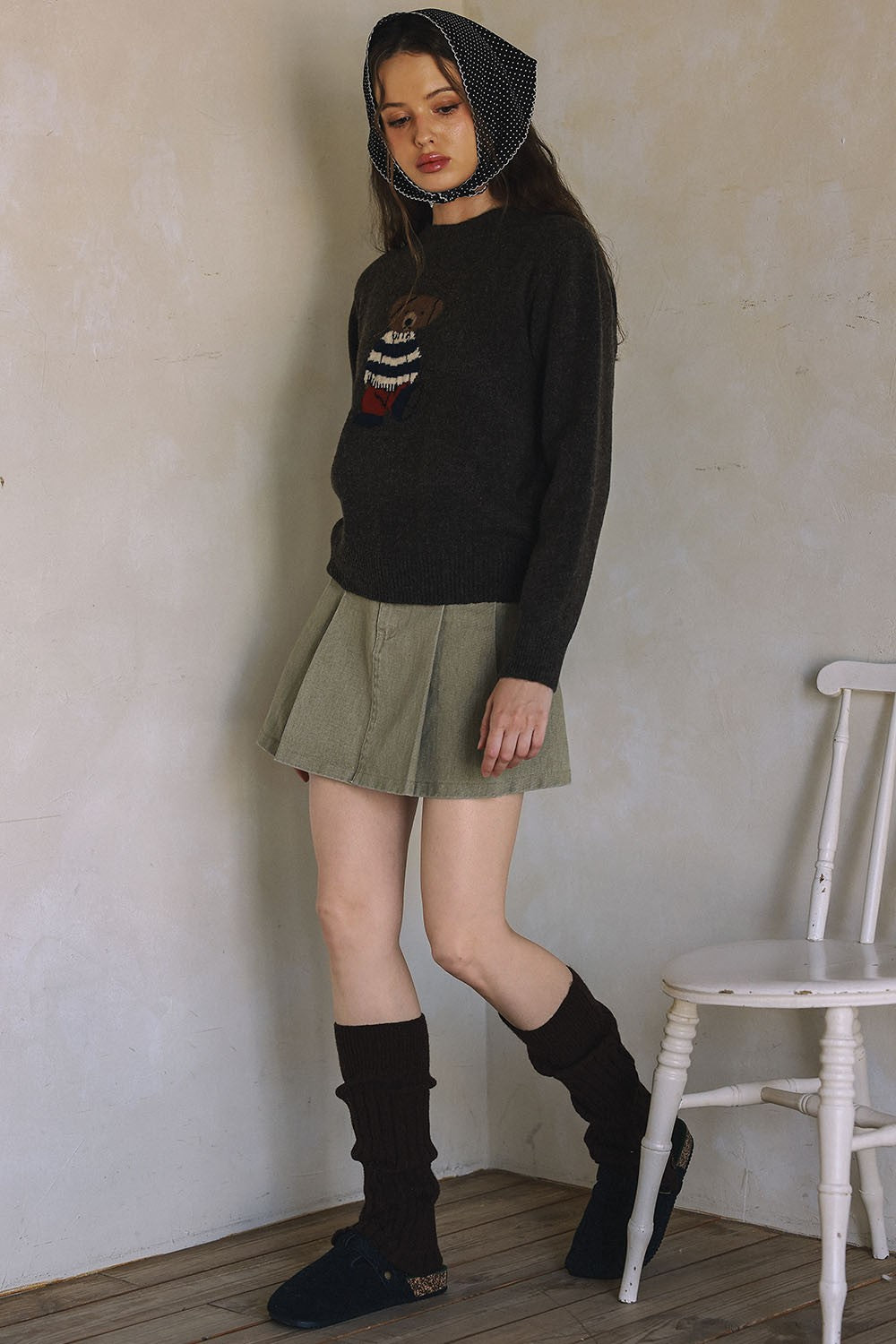 Washed Twill Mini Skort
