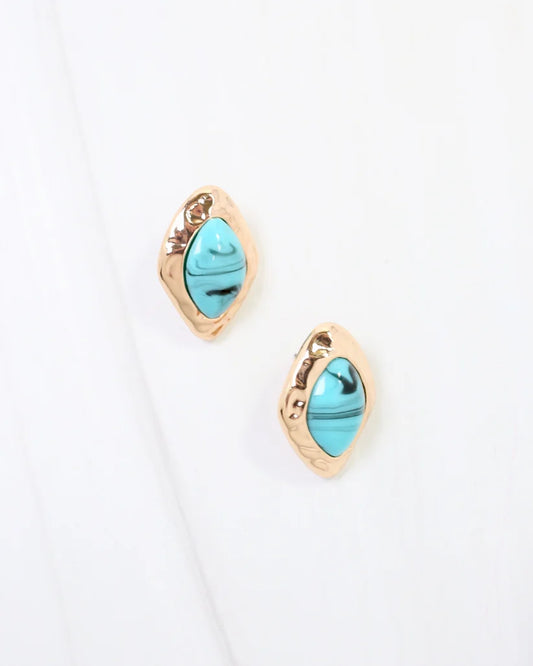 Madrid Hammered Gold Trim Earring