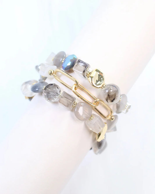 Clanton Beaded and Link Bracelet Set