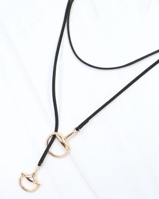 Matilda Long Horsebit Wrap Necklace